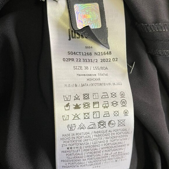 Just Cavalli $530 Black Rhinestone Trim One-Shoulder Mini Dress Sz 38 XS NWT - Picture 7 of 7